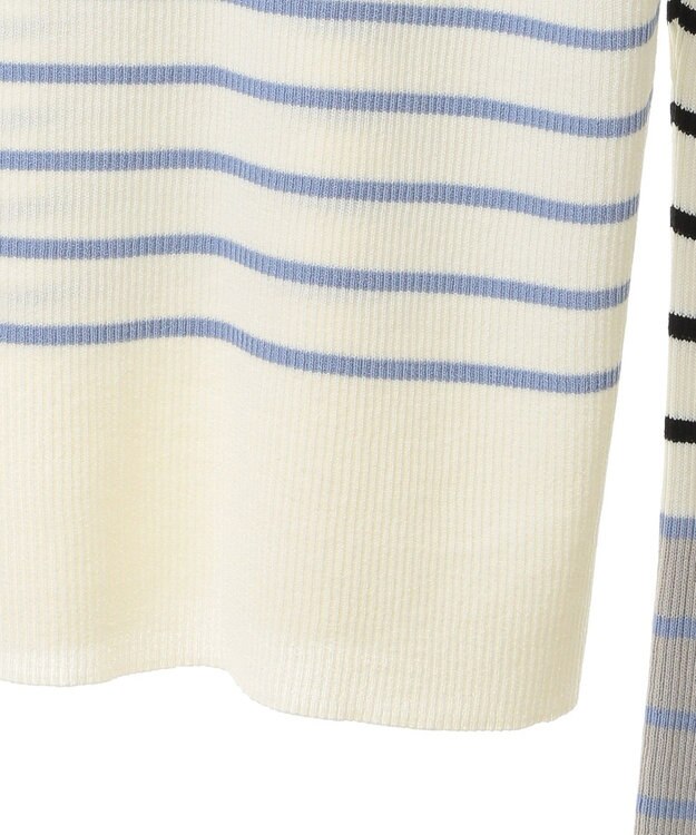 YECCA VECCA マルチボーダー柄ニット Ivory