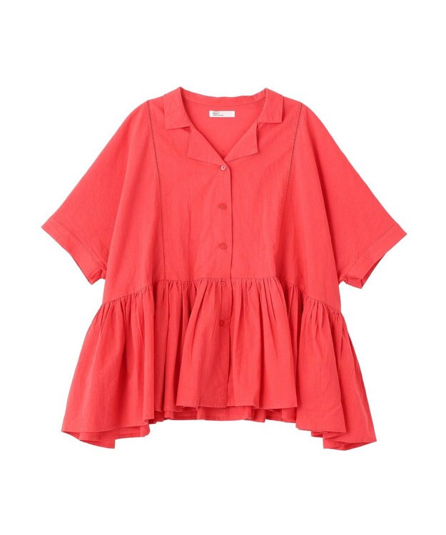 CRAFT STANDARD BOUTIQUE インド製 ペプラムブラウス Red