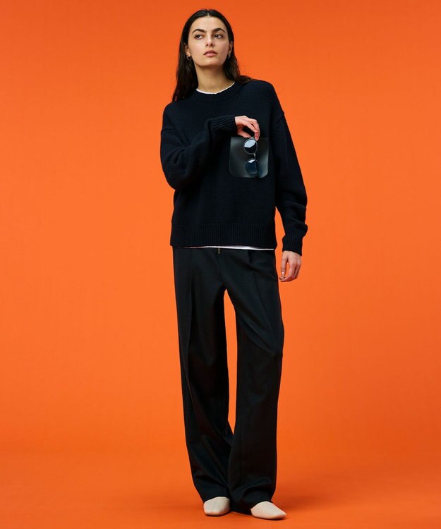 BEIGE， TERNES / フロントジップワイドパンツ Black