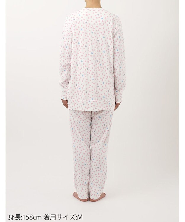 tsumori chisato SLEEP ツモリチサト パジャマ 長袖 長ズボン ルームウェア 綿100%(本体) 肌側起毛 スムース素材 上下セット 前開き tsumori chisato SLEEP UDW443 /ワコール アイボリー