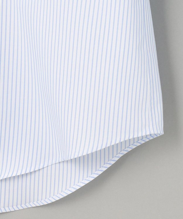 GOTAIRIKU 【形態安定】プレミアムプリーツシャツ＿ワイドカラーストライプ サックスブルー系1