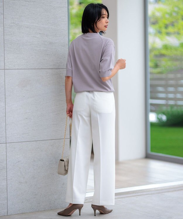 23区 【CLASSY.2月号掲載/洗える】TRストレッチギャバ ワイドパンツ ホワイト系