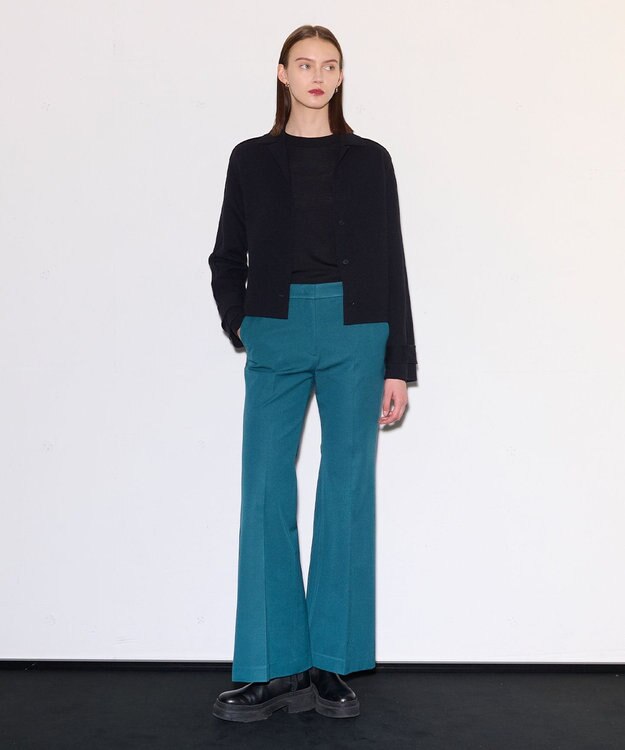 JOSEPH ギャバジンストレッチ　フィットフレアートラウザーズ Dark Teal