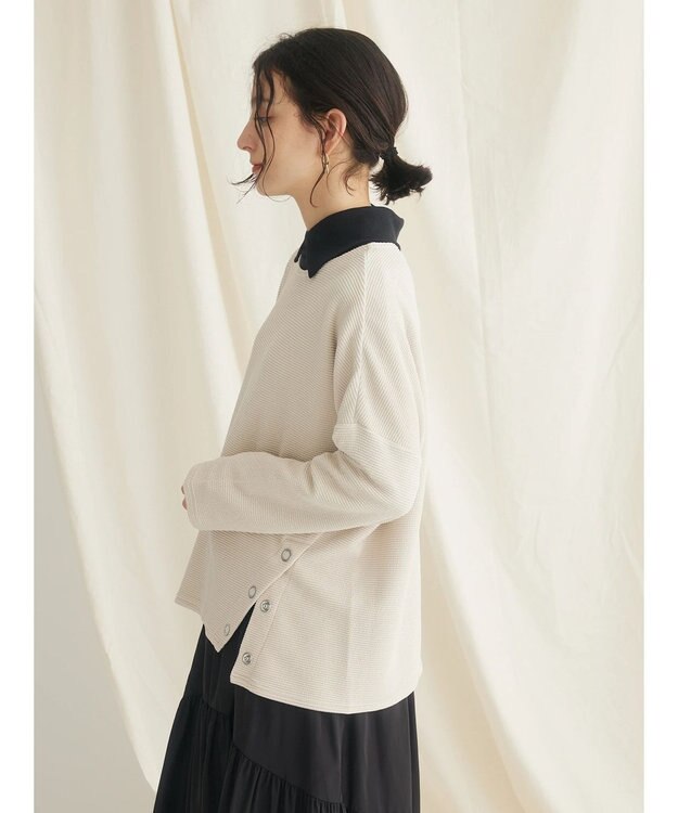 CRAFT STANDARD BOUTIQUE サイドリングボタンプルオーバー Gray Beige