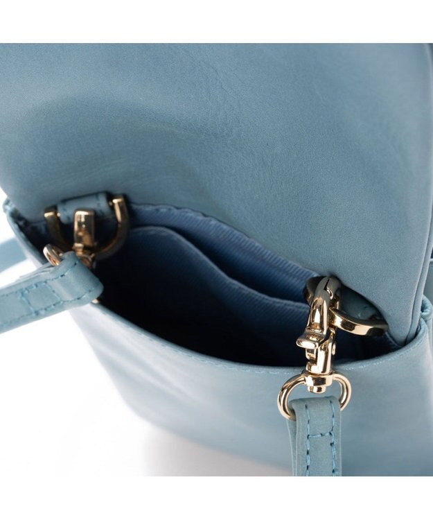 UNBILLION ペルケ perche ジェムストーンヒネリモバイルショルダー サックスブルー