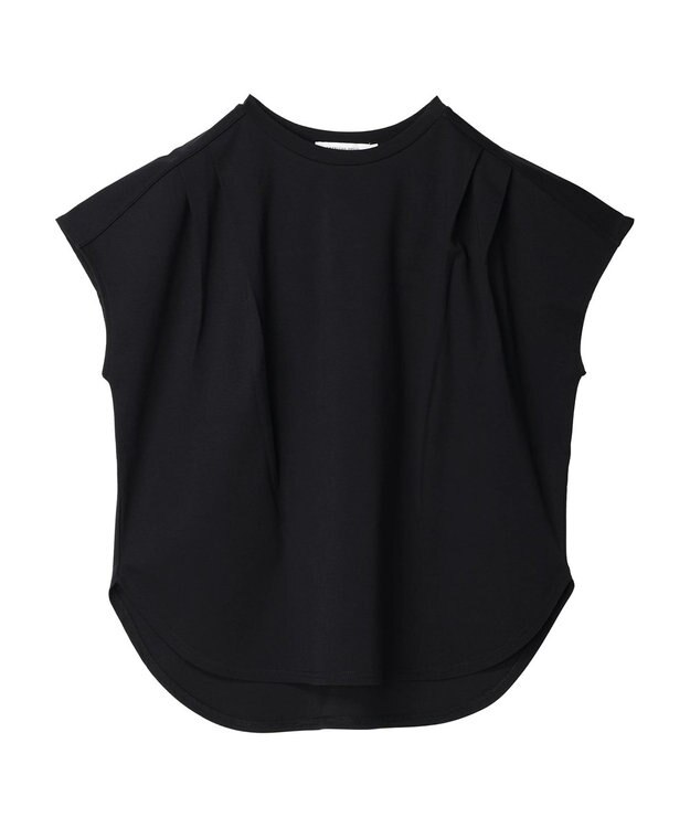 AMERICAN HOLIC 接触冷感フレンチスリーブタックポンチプルオーバー Black