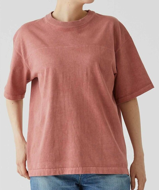 caqu caqu x GoodOn football S/Stee  シンプルゆったりフィットのフットボール半袖Tシャツ dark pink