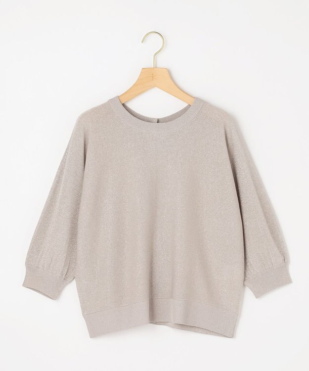 組曲 L 【先行予約・前後着用可】ドルマンスリーブライトラメ ニット グレージュ系
