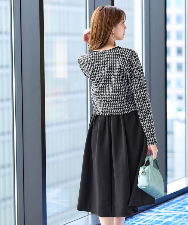 Tiaclasse 【洗える】カットジャガードコンパクトカーディガン オフホワイト