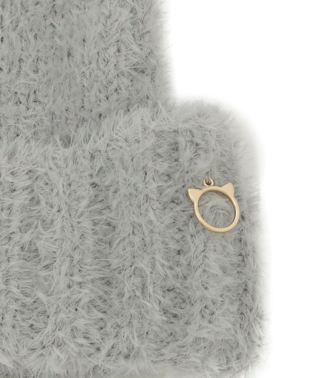 MOONBAT PAUL&JOE ACCESSOIRES(ポール&ジョー)ネコミミ シャギー ニット帽 ライトグレー