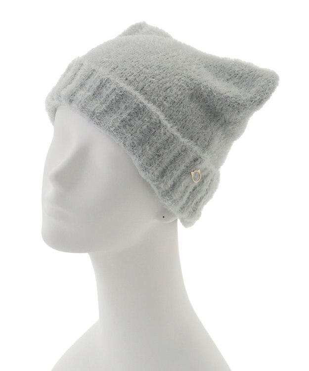 MOONBAT PAUL&JOE ACCESSOIRES(ポール&ジョー)ネコミミ シャギー ニット帽 ライトグレー