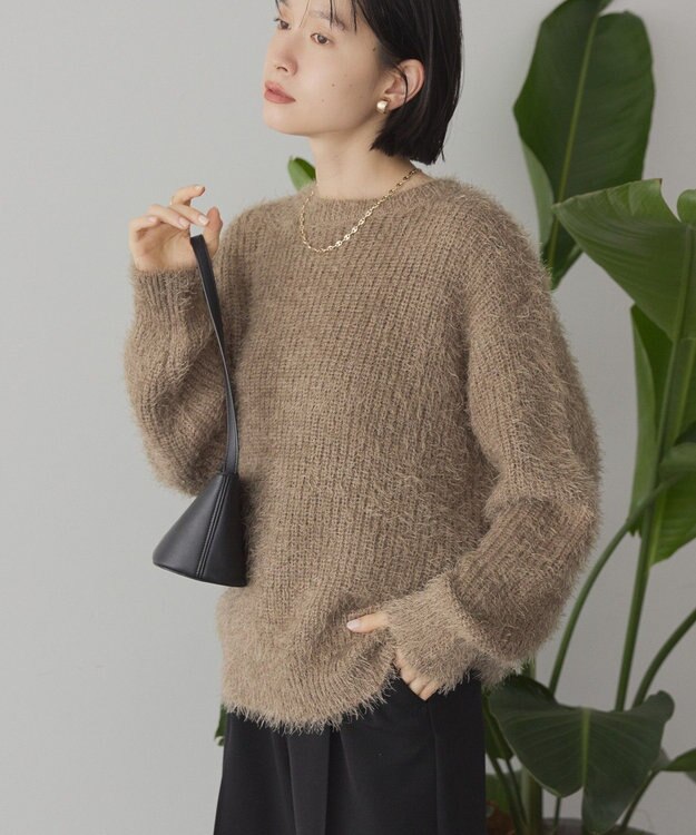 AMERICAN HOLIC 【WEB限定】フェザーゆるニットプルオーバー Mocha