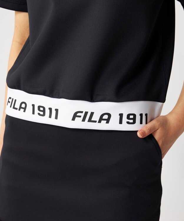 FILA GOLF／marie claire 【FILA GOLF】 ダンボールニットモックシャツ ブラック