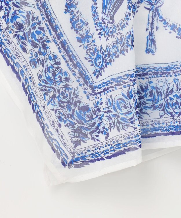 GRACE CONTINENTAL スカーフプリントポンチョトップ キナリ