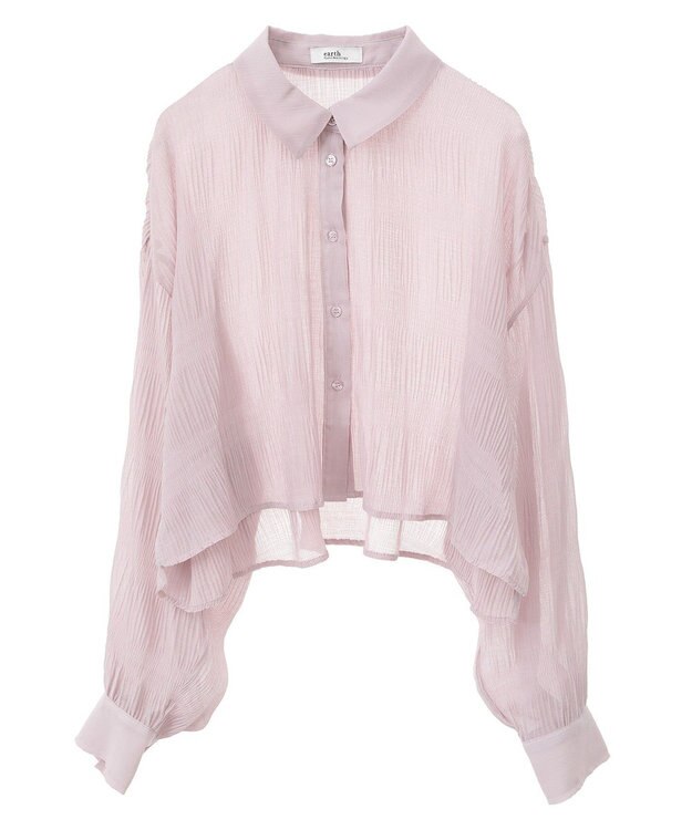 earth music&ecology マジョリカプリーツショートシャツ Pink