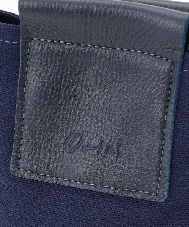 UNBILLION Otias 8号キャンバスシュリンクレザースマホショルダー ネイビー