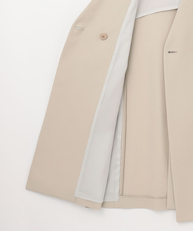 23区 【セットアップ対応】トロピカル2WAYストレッチ Vネック ノーカラー ジレ ベージュ系