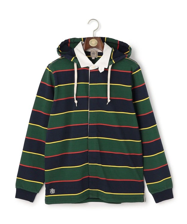 J.PRESS MEN 【フード取り外し可】フーデット ラガーシャツ ネイビー系9