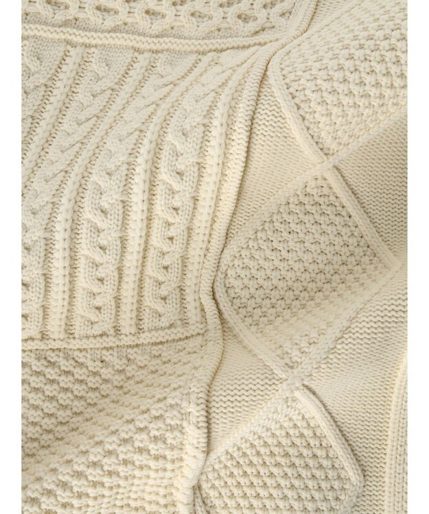 Green Parks ＫＢＦ　２ＷＡＹパッチワークニットカーディガン Off White