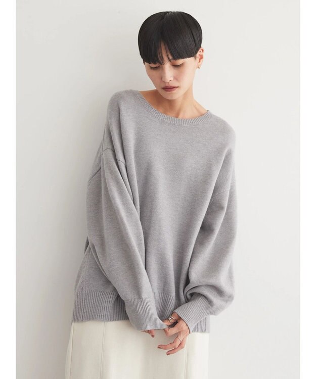 AMERICAN HOLIC バイパチ袖ボリュームニットプルオーバー　 Light Gray Mixture