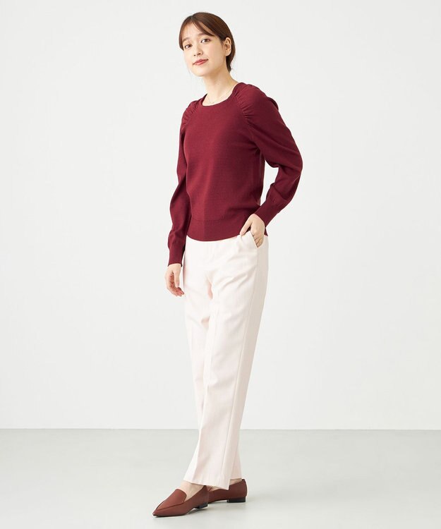 SHARE PARK LADIES ギャザースリーブプルオーバー ボルドー