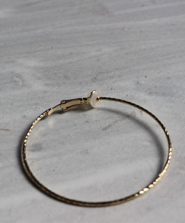 Phoebe ≪雑誌掲載商品≫ツイストラインフープイヤリング　ゴールド ゴールド