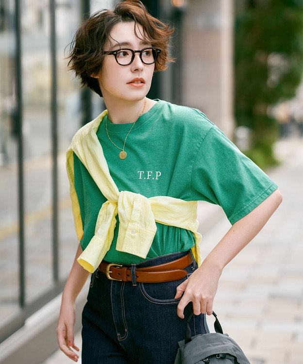 ANY ピグメントアソートロゴＴシャツ グリーン