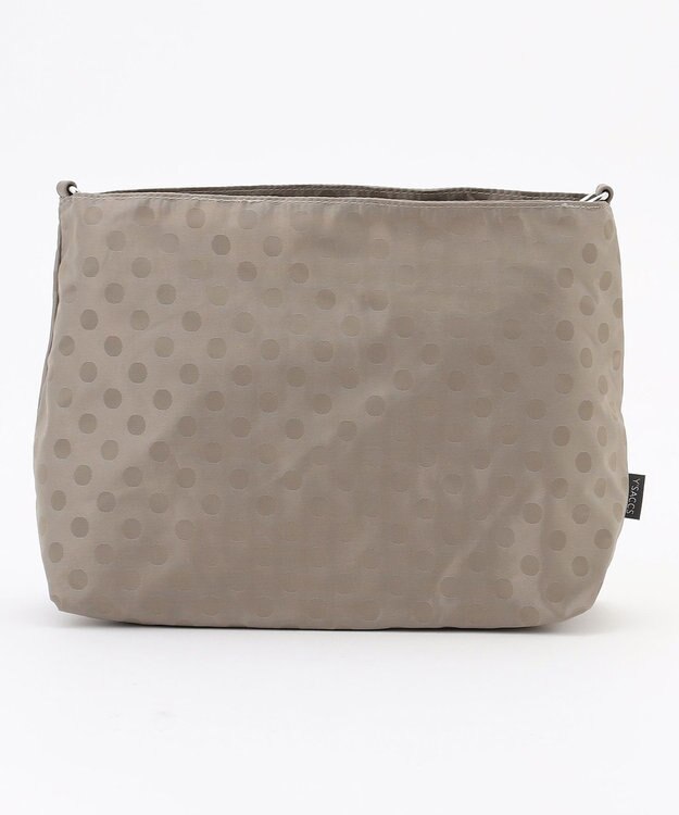 Y'SACCS ドットジャガードポーチ付きトートバッグ ライトグレー