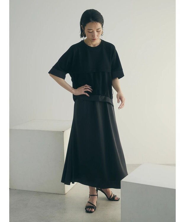 Green Parks armonia．カットレイヤードワンピース Black