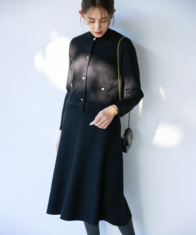 組曲 リブハイネック  ニット ブラック系