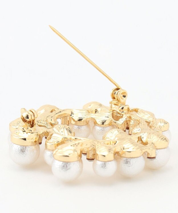 ANY サークルパールブローチ ゴールド