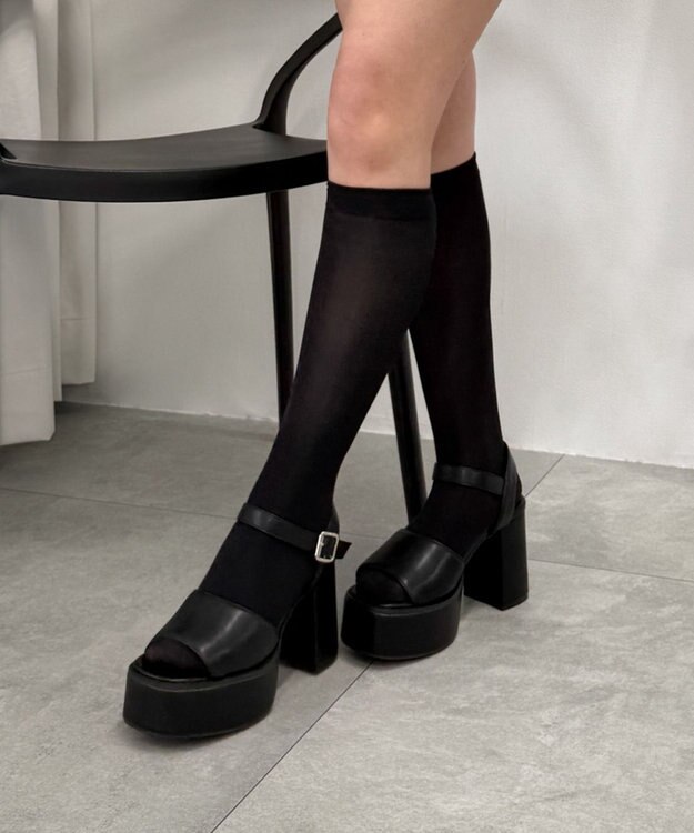 WEGO ヒールデザインサンダル ブラック