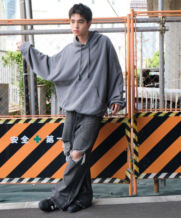 WEGO アシッドウォッシュバルーンパーカー グレーその他