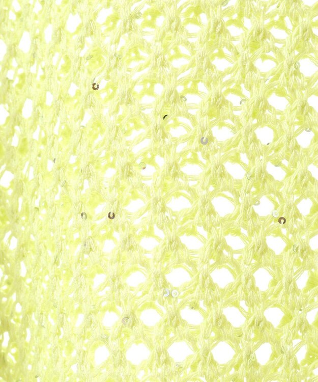 earth music&ecology スパンコールメッシュニットプルオーバー Lime Green
