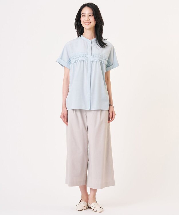 J.PRESS LADIES L 【人気素材】セルロースリネンストレッチ クロップド パンツ 【WEB限定】ナチュラル系