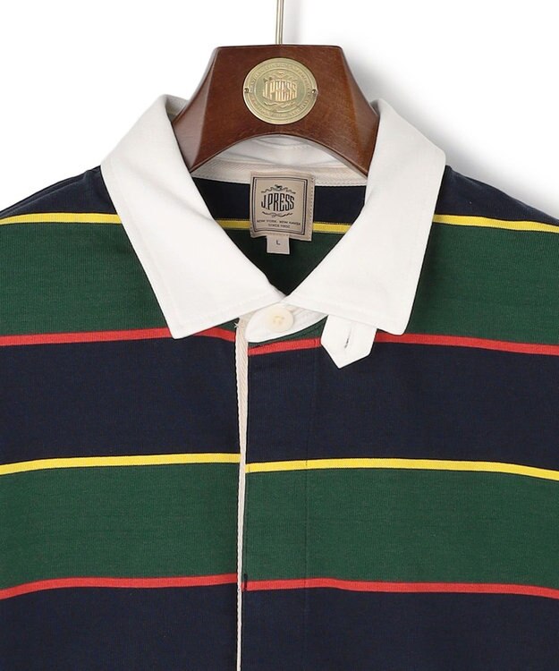 J.PRESS MEN 【フード取り外し可】フーデット ラガーシャツ ネイビー系9