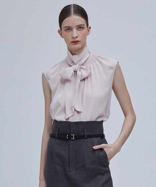 BEIGE， OLGA / ボウタイブラウス Nude