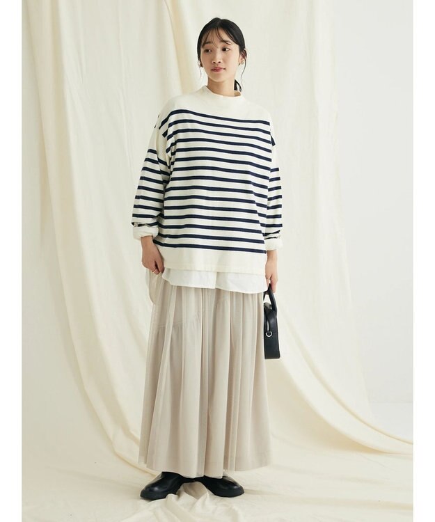 CRAFT STANDARD BOUTIQUE リバーシブルチュールスカート Gray Beige