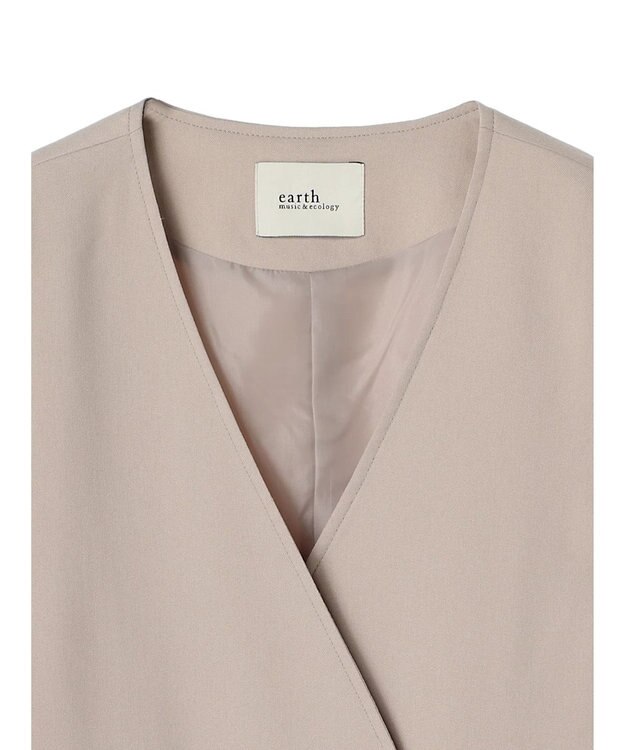 earth music&ecology ノーカラージレ Beige