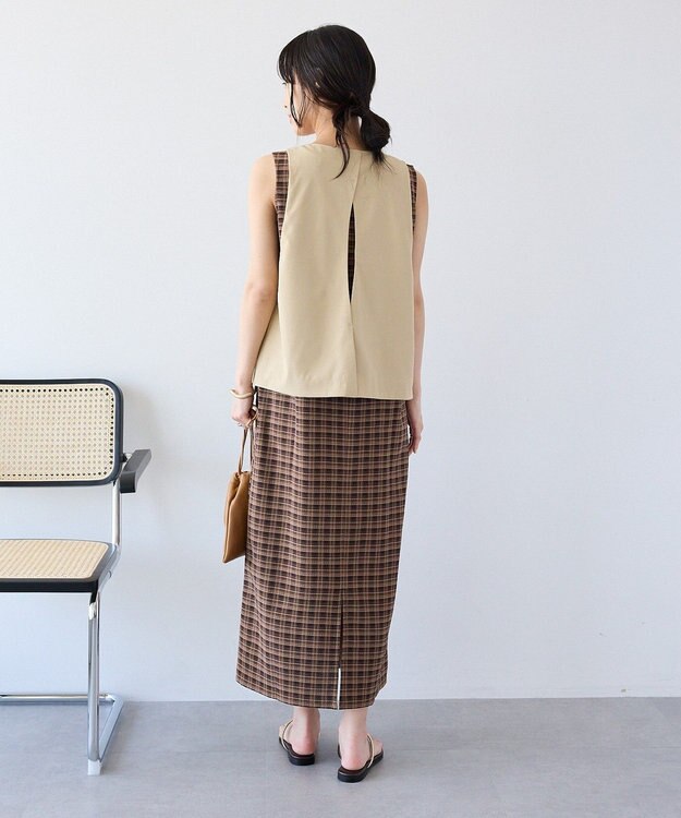 CRAFT STANDARD BOUTIQUE バックスリットショートベスト Beige