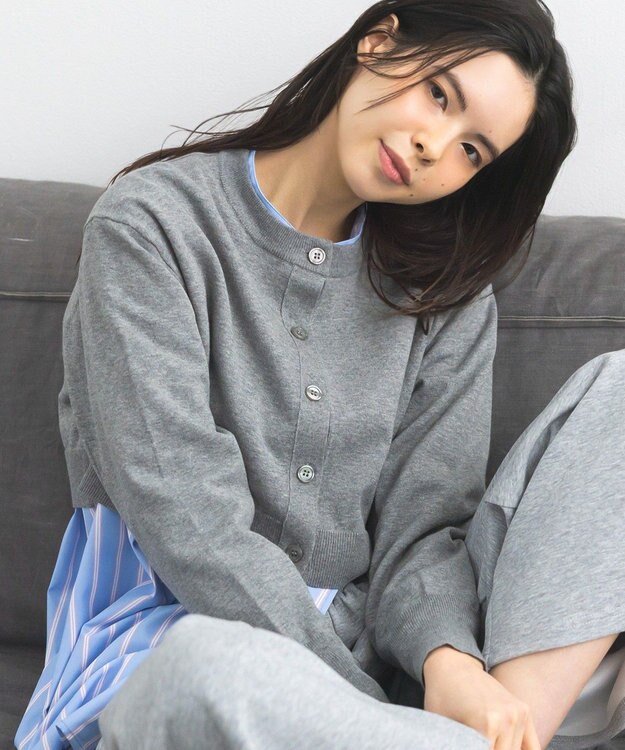 CRAFT STANDARD BOUTIQUE 選べる丈/クルーネックカーディガン Gray Mixture