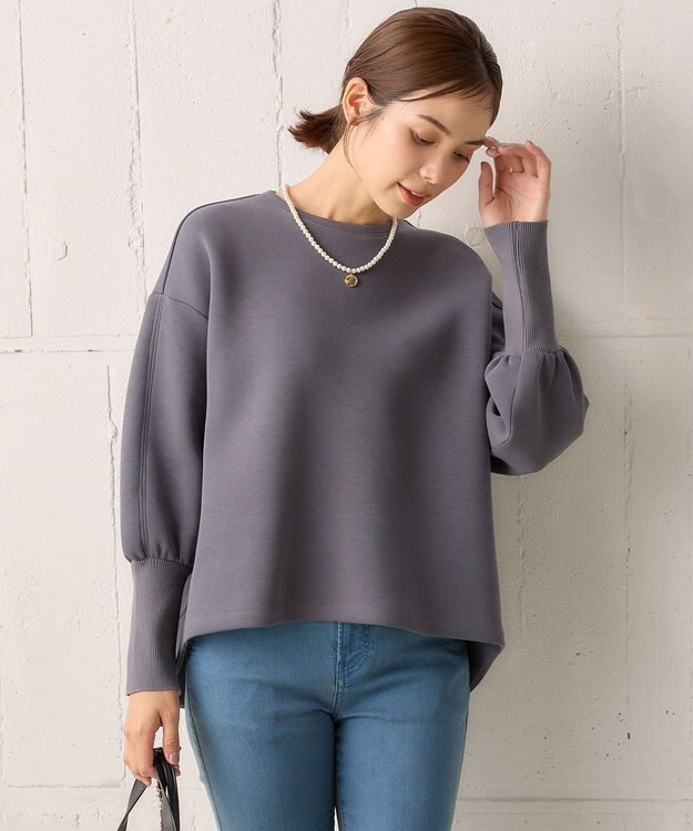 組曲 ダンボールジャージースリーブデザイン プルオーバー グレー系