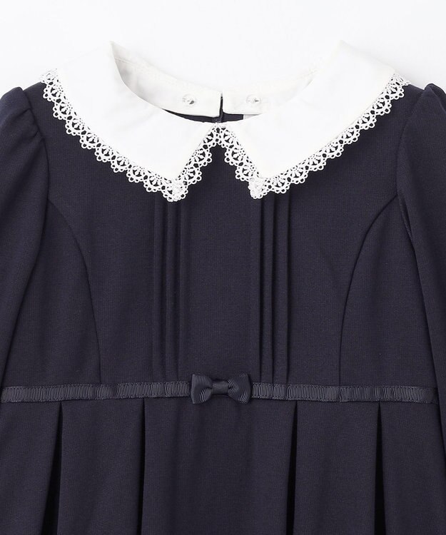ANY KIDS レース付き きちんと ワンピース ネイビー