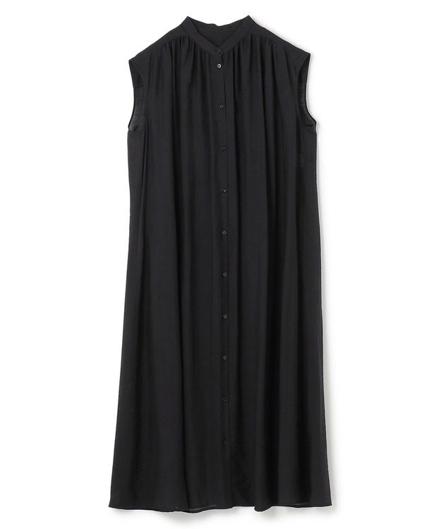 UNFILO ヴィンテージシアー ギャザーワンピース ブラック