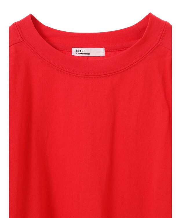 CRAFT STANDARD BOUTIQUE ヴィンテージ風天竺 ショルダーギャザーチュニック Red