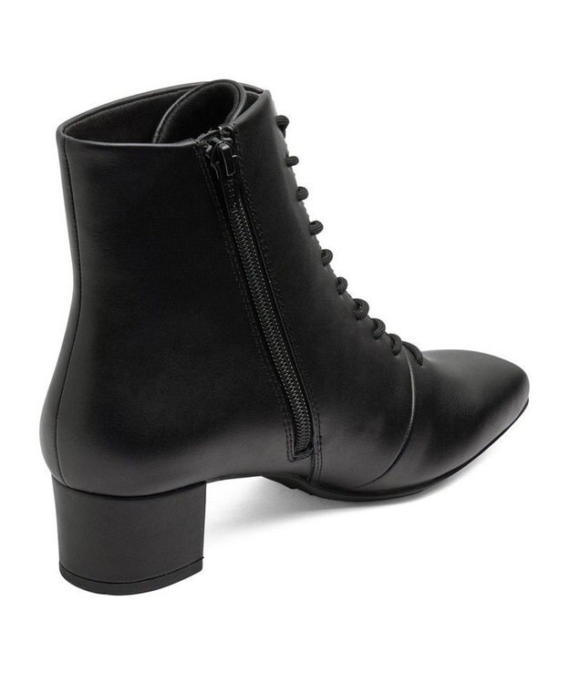 AcureZ スッキリシルエットのレースアップデザイン「生活防水×スタイリッシュブーツ」 ブラック