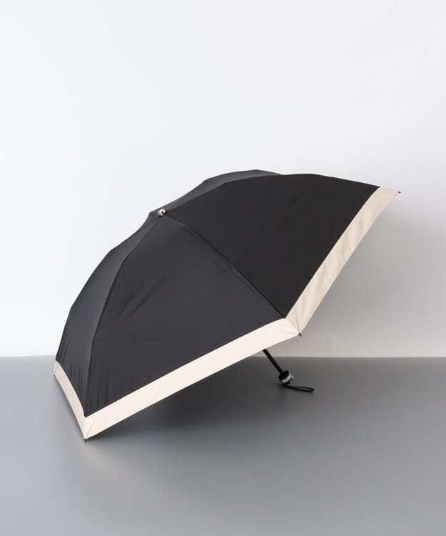 AURORA 【AURORA（オーロラ）】サマーシールド　バイカラー晴雨兼用傘（折りたたみ傘） ブラック×ベージュ