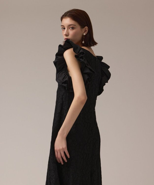 GRACE CONTINENTAL フリルレースワンピース ブラック