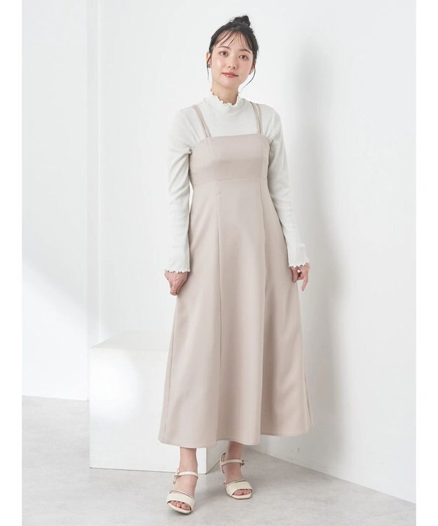 earth music&ecology ダブルストラップキャミワンピース Beige