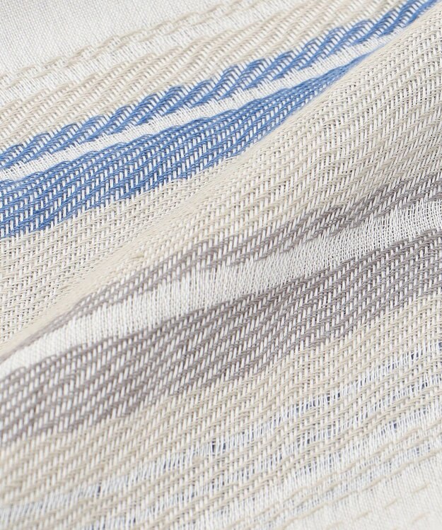 JOSEPH ABBOUD 【イタリア製】スラブボーダージャガード ストール ライトグレー系1